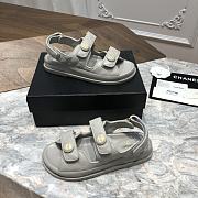 Chanel sandals grey calfskin - 4