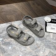 Chanel sandals grey calfskin - 6