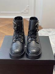 Chanel Lace-ups leather boots in black - 1