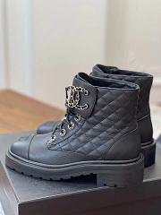 Chanel Lace-ups leather boots in black - 6