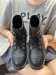 Chanel Lace-ups leather boots in black - 5