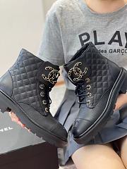 Chanel Lace-ups leather boots in black - 4