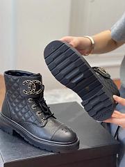 Chanel Lace-ups leather boots in black - 3