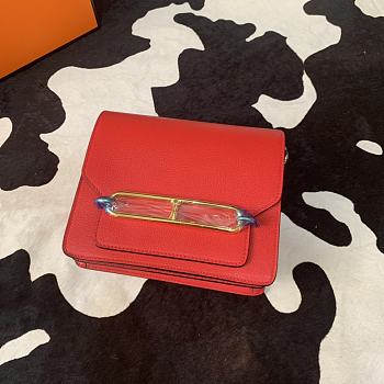 Hermes Roulis mini bag in light red 18cm