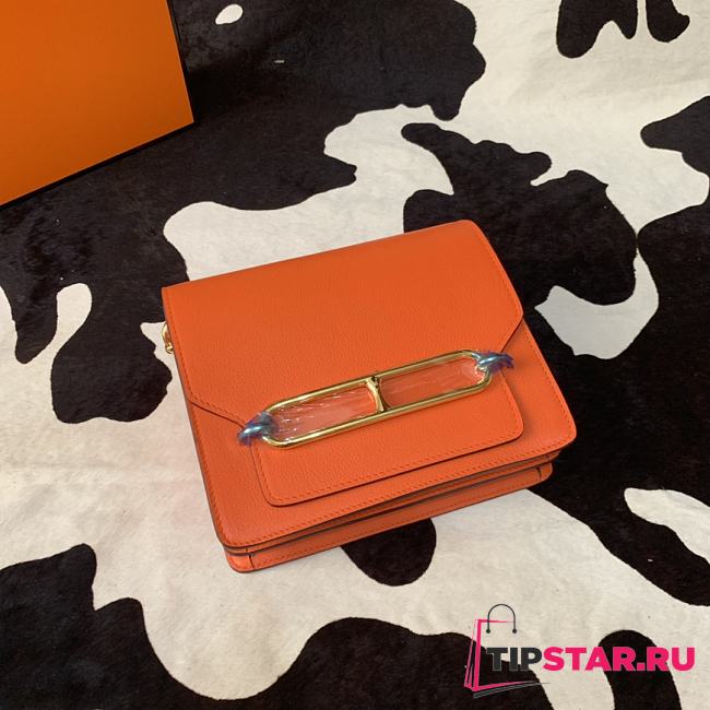 Hermes Roulis mini bag in orange 18cm - 1