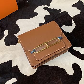 Hermes Roulis mini bag in brown 18cm