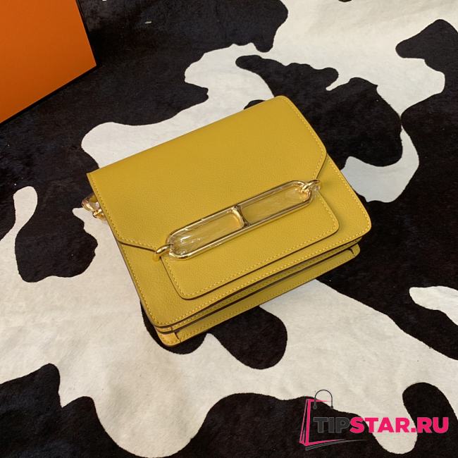 Hermes Roulis mini bag in yellow 18cm - 1
