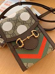 Gucci Horsebit 1955 mini bag GG supreme canvas with geometric print - 4