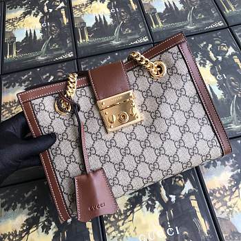 Gucci Padlock GG small shoulder bag in brown 498156 26cm