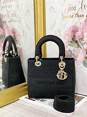 Dior medium Lady D-lite bag in black M0565 24cm - 2
