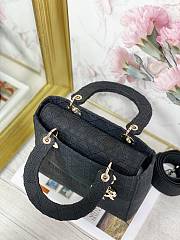 Dior medium Lady D-lite bag in black M0565 24cm - 3
