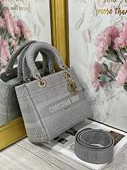 Dior medium Lady D-lite bag in grey M0565 24cm - 3