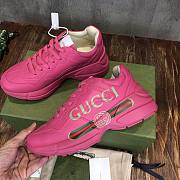 Gucci Rhyton Gucci logo leather sneaker in pink - 5