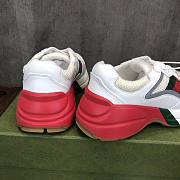 Gucci Rhyton sneaker green and red web in white leather - 2