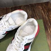 Gucci Rhyton sneaker green and red web in white leather - 3