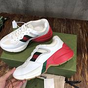 Gucci Rhyton sneaker green and red web in white leather - 4
