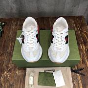 Gucci Rhyton sneaker green and red web in white leather - 6