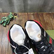 Gucci Rhyton sneaker green and red web in black leather - 3