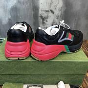 Gucci Rhyton sneaker green and red web in black leather - 4