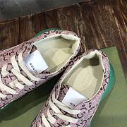 Gucci 100 Rhyton sneaker beige/ebony maxi GG supreme canvas and green sole - 5