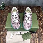 Gucci 100 Rhyton sneaker beige/ebony maxi GG supreme canvas and green sole - 3