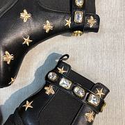 Gucci Embroidered leather ankle boot with belt - 2