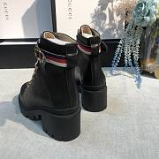 Gucci Leather ankle boot with sylvie web - 3