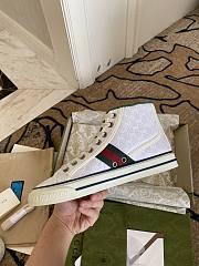 Gucci Tennis 1977 high top sneaker in white mini GG jacquard fabric - 4