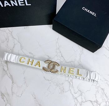 Chanel leather belt white 3cm