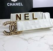 Chanel leather belt white 3cm - 3
