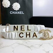 Chanel leather belt white 3cm - 2