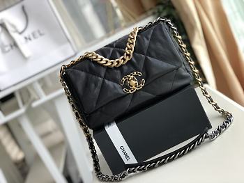 Chanel 19 handbag calfskin in black 26cm