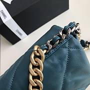 Chanel 19 handbag calfskin in blue 26cm - 5