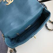 Chanel 19 handbag calfskin in blue 26cm - 4