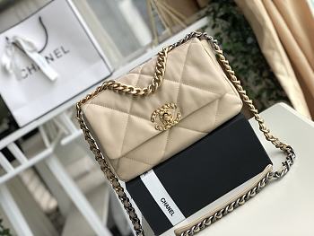 Chanel 19 handbag calfskin in beige 26cm