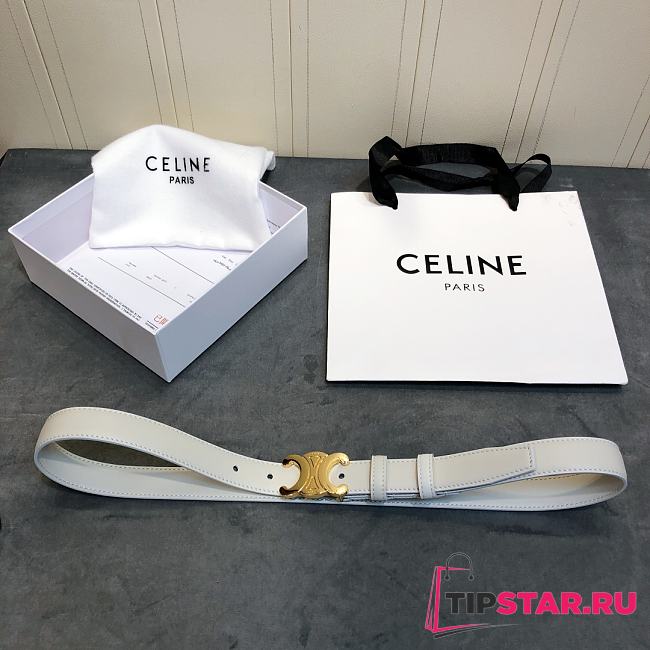 Celine belt white 2.5cm - 1