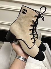 Chanel Ankle boots suede leather in beige - 6