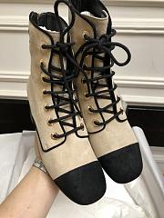 Chanel Ankle boots suede leather in beige - 3