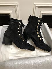 Chanel Ankle boots suede leather in black - 1