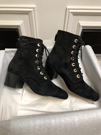 Chanel Ankle boots suede leather in black