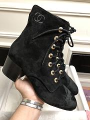 Chanel Ankle boots suede leather in black - 2