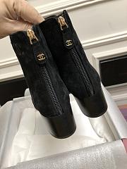 Chanel Ankle boots suede leather in black - 3
