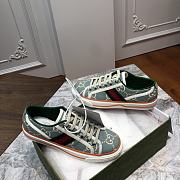 Gucci Tennis 1977 sneaker light blue and ivory GG stretch cotton - 5