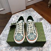 Gucci Tennis 1977 sneaker light blue and ivory GG stretch cotton - 4