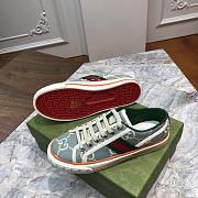 Gucci Tennis 1977 sneaker light blue and ivory GG stretch cotton - 3