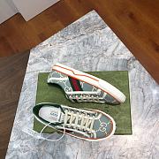 Gucci Tennis 1977 sneaker light blue and ivory GG stretch cotton - 2
