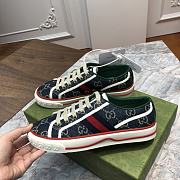 Gucci Tennis 1977 sneaker dark blue and ivory eco washed organic GG jacquard denim - 2