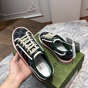 Gucci Tennis 1977 sneaker dark blue and ivory eco washed organic GG jacquard denim - 3