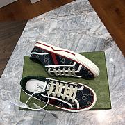 Gucci Tennis 1977 sneaker dark blue and ivory eco washed organic GG jacquard denim - 6