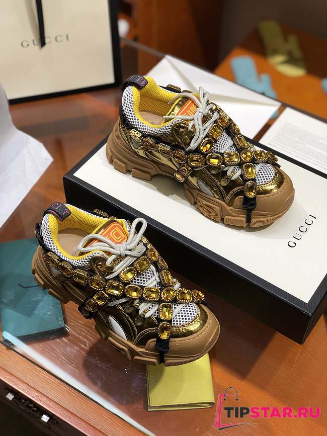 Gucci Flashtrek sneaker gold/brown - 1